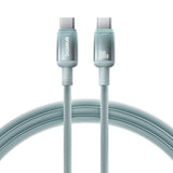 Cablu Baseus de date Discolor (E0420700), USB-C to USB-C, 100W, 480Mbps, 1m, verde;albastru