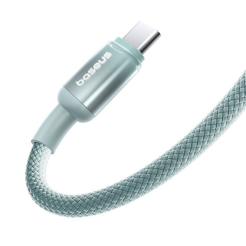 Cablu Baseus de date Discolor (E0420701), USB-C to USB-C, 100W, 480Mbps, 2m, verde;albastru