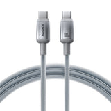 Cablu Baseus de date Discolor (E0420702), USB-C to USB-C, 100W, 480Mbps, 1m, argintiu