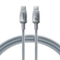 Cablu Baseus de date Discolor (E0420703), USB-C to USB-C, 100W, 2m, argintiu
