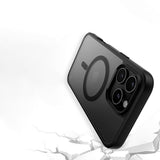 Husa pentru iPhone 16 Pro, PanzerGlass® HardCase Black MagSafe & Frame Series, transparenta