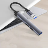 Hub USB Techsuit Docking station PolarisBridge 4 in 1 (H19), USB to 2x USB 2.0, 1x USB 3.0, 1x Type-C, alb;gri