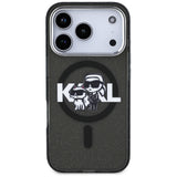 Husa pentru iPhone 17 Pro, Karl Lagerfeld IML Glitter Karl & Choupette Sketch Logo MagSafe (KLHMP17LHGKCGKBK), negru