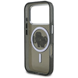 Husa pentru iPhone 17 Pro, Karl Lagerfeld IML Glitter Karl & Choupette Sketch Logo MagSafe (KLHMP17LHGKCGKBK), negru