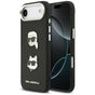 Husa pentru iPhone 17 Air, Karl Lagerfeld FW Grained Karl & Choupette Heads Pins & Logo (KLHCP17MPSFDHPOK), negru