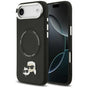 Husa pentru iPhone 17 Air, Karl Lagerfeld Leather Karl & Choupette Pins MagSafe (KLHMP17MPSMLRKCK), negru