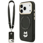 Husa pentru iPhone 17 Pro Max, Karl Lagerfeld Hardcase Big Strap Karl Metal Logo MagSafe (KLHMP17XPCRLRCHK), negru