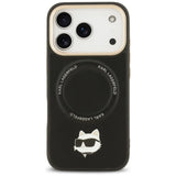 Husa pentru iPhone 17 Pro Max, Karl Lagerfeld Hardcase Big Strap Karl Metal Logo MagSafe (KLHMP17XPCRLRCHK), negru