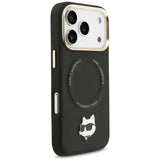 Husa pentru iPhone 17 Pro Max, Karl Lagerfeld Hardcase Big Strap Karl Metal Logo MagSafe (KLHMP17XPCRLRCHK), negru