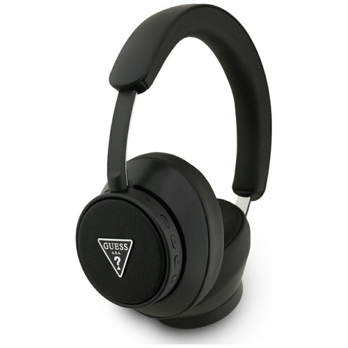 Casti wireless Guess Saffiano Triangle Logo (GUBHC15PGMRTRK), Bluetooth, ENC, On-ear, Eco Leather, negru