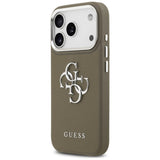 Husa pentru iPhone 17 Pro, Guess Hardcase Grained Big 4G Classic Logo (GUHCP17LPG4SMCEW), maro