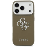 Husa pentru iPhone 17 Pro, Guess Hardcase Grained Big 4G Classic Logo (GUHCP17LPG4SMCEW), maro