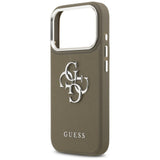 Husa pentru iPhone 17 Pro, Guess Hardcase Grained Big 4G Classic Logo (GUHCP17LPG4SMCEW), maro