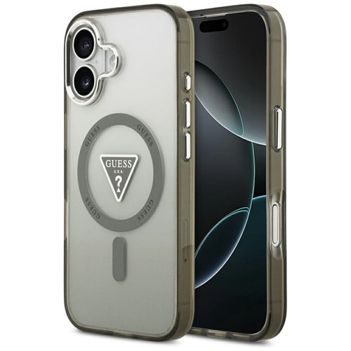 Husa pentru iPhone 17, Guess IML Gradient Triangle Logo MagSafe (GUHMP17SHGTMLCGA), kaki