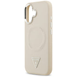 Husa pentru iPhone 17, Guess Hardcase Triangle Logo MagSafe (GUHMP17SPSDTSCME), bej