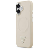 Husa pentru iPhone 17, Guess Hardcase Triangle Logo MagSafe (GUHMP17SPSDTSCME), bej