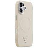 Husa pentru iPhone 17, Guess Hardcase Triangle Logo MagSafe (GUHMP17SPSDTSCME), bej