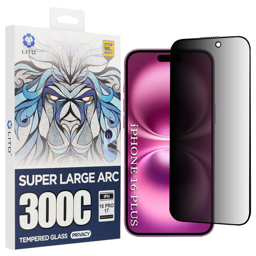 Folie de protectie pentru iPhone 16 Plus, Lito D+ Max Privacy 300C