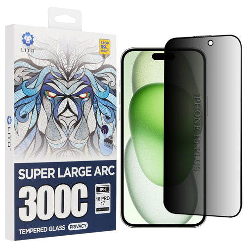 Folie de protectie pentru iPhone 15 Plus, Lito D+ Max Privacy 300C