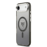 Husa pentru iPhone 17 Air, Guess IML Gradient Triangle Logo MagSafe (GUHMP17MHGTMLCGK), negru