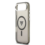 Husa pentru iPhone 17 Air, Guess IML Gradient Triangle Logo MagSafe (GUHMP17MHGTMLCGK), negru