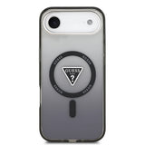 Husa pentru iPhone 17 Air, Guess IML Gradient Triangle Logo MagSafe (GUHMP17MHGTMLCGK), negru