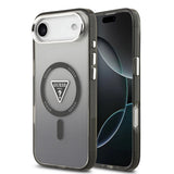 Husa pentru iPhone 17 Air, Guess IML Gradient Triangle Logo MagSafe (GUHMP17MHGTMLCGK), negru