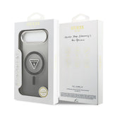 Husa pentru iPhone 17 Air, Guess IML Gradient Triangle Logo MagSafe (GUHMP17MHGTMLCGK), negru