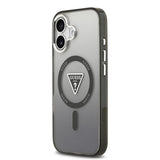 Husa pentru iPhone 17, Guess IML Gradient Triangle Logo MagSafe (GUHMP17SHGTMLCGK), negru