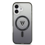 Husa pentru iPhone 17, Guess IML Gradient Triangle Logo MagSafe (GUHMP17SHGTMLCGK), negru