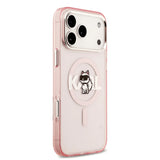 Husa pentru iPhone 17 Pro Max, Karl Lagerfeld IML Choupette Sketch Logo MagSafe (KLHMP17XHGCHGKBP), roz