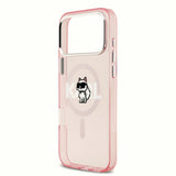 Husa pentru iPhone 17 Pro Max, Karl Lagerfeld IML Choupette Sketch Logo MagSafe (KLHMP17XHGCHGKBP), roz