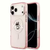 Husa pentru iPhone 17 Pro Max, Karl Lagerfeld IML Choupette Sketch Logo MagSafe (KLHMP17XHGCHGKBP), roz