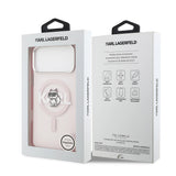 Husa pentru iPhone 17 Pro Max, Karl Lagerfeld IML Choupette Sketch Logo MagSafe (KLHMP17XHGCHGKBP), roz