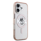 Husa pentru iPhone 17, Karl Lagerfeld IML Choupette Sketch Logo MagSafe (KLHMP17SHGCHGKBP), roz