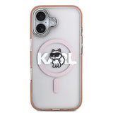 Husa pentru iPhone 17, Karl Lagerfeld IML Choupette Sketch Logo MagSafe (KLHMP17SHGCHGKBP), roz