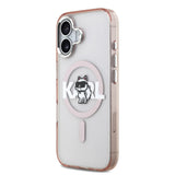 Husa pentru iPhone 17, Karl Lagerfeld IML Choupette Sketch Logo MagSafe (KLHMP17SHGCHGKBP), roz