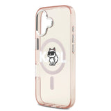 Husa pentru iPhone 17, Karl Lagerfeld IML Choupette Sketch Logo MagSafe (KLHMP17SHGCHGKBP), roz
