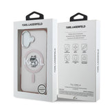 Husa pentru iPhone 17, Karl Lagerfeld IML Choupette Sketch Logo MagSafe (KLHMP17SHGCHGKBP), roz
