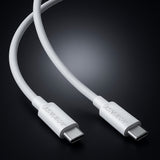 Cablu Acefast de date (C18-03), Type-C to Type-C, Incarcare rapida, 60W, 3A, Bend-Resistant, Nylon Braid, 1.2m, alb