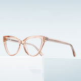 Techsuit Anti-Blue Light Glasses Reflex PC (2279), pentru Women, Cat Eye, TR90&Metal Frame, AC Lens, Leopard