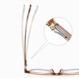 Techsuit Anti-Blue Light Glasses Reflex PC (2279), pentru Women, Cat Eye, TR90&Metal Frame, AC Lens, Leopard