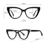 Techsuit Anti-Blue Light Glasses Reflex PC (2279), pentru Women, Cat Eye, TR90&Metal Frame, AC Lens, Leopard