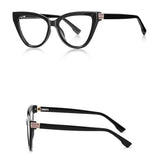 Techsuit Anti-Blue Light Glasses Reflex PC (2279), pentru Women, Cat Eye, TR90&Metal Frame, AC Lens, Negru