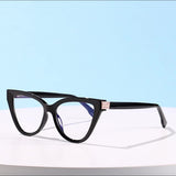 Techsuit Anti-Blue Light Glasses Reflex PC (2279), pentru Women, Cat Eye, TR90&Metal Frame, AC Lens, Negru