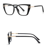 Techsuit Anti-Blue Light Glasses Reflex PC (2275), pentru Women, Rectangle, TR90&Metal Frame, AC Lens, Black/Auriu
