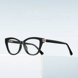Techsuit Anti-Blue Light Glasses Reflex PC (2276), pentru Women, Cat Eye, TR90&PC Frame, AC Lens, Negru