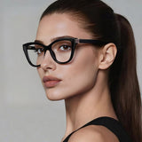 Techsuit Anti-Blue Light Glasses Reflex PC (2276), pentru Women, Cat Eye, TR90&PC Frame, AC Lens, Negru