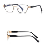 Techsuit Anti-Blue Light Glasses Reflex PC (3162), pentru Women, Rectangle, Metal Frame, AC Lens, Auriu