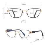 Techsuit Anti-Blue Light Glasses Reflex PC (3162), pentru Women, Rectangle, Metal Frame, AC Lens, Auriu